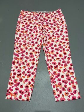 Rafaella Weekend Modern Pink Floral Pattern Pants (Women’s Size 8)